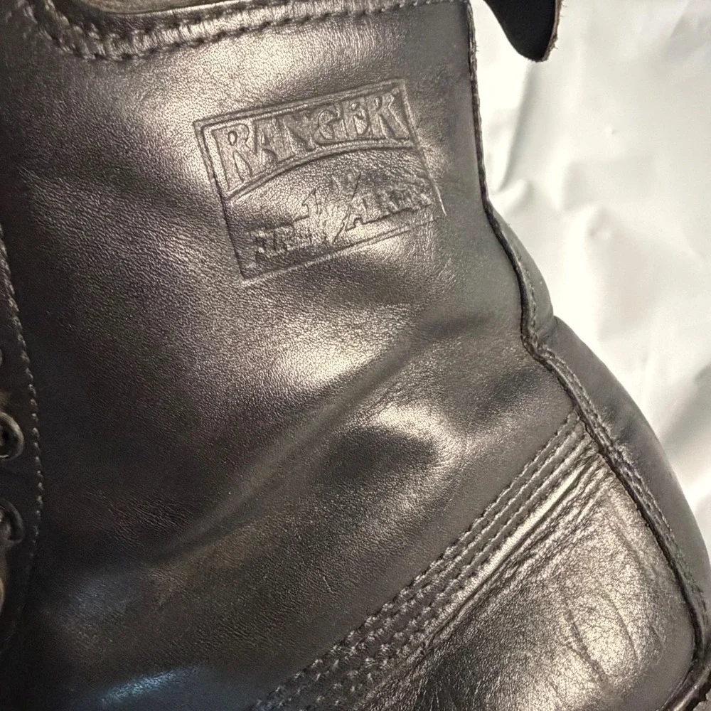 Ranger Mens Firewalker Firefighting Boots Black Leather Zip Front Goodyear 10